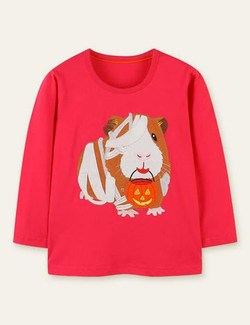 Bandage Guinea Pig Pumpkin Long Sleeve T-shirt - Mini Berni